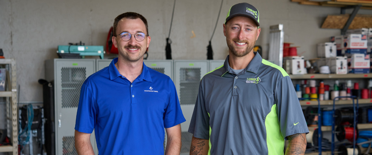 Image of Jacob Meyers Ag/Commercial Banker at Northwest Bank and Tyler Johnson owner of T Johnson Electric