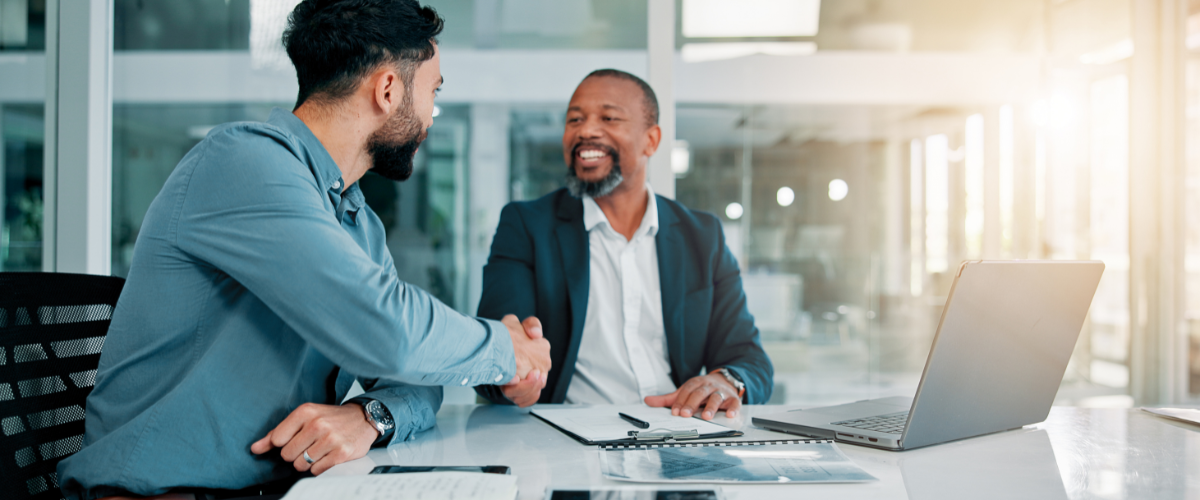 small business owner meeting with banker expert. Image of a small business owner meeting with a banker/expert.