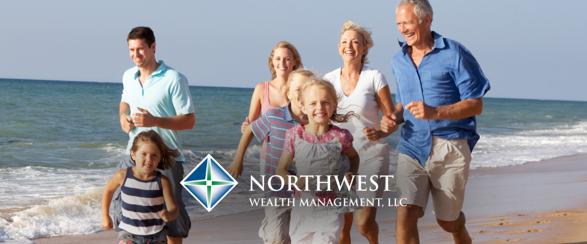 Image of family running on the beach