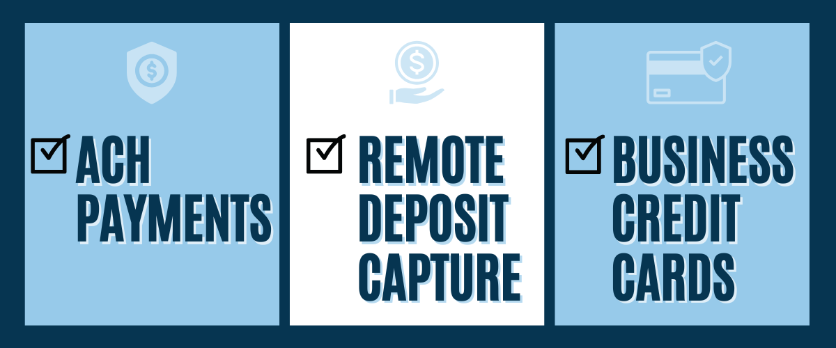 Image of Three Services Ach Payments, Remote Deposit Capture, Business Credit Cards