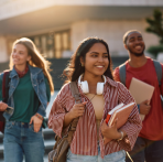 Image of college students ready to start the school year financially smart with Northwest Bank digital banking tools!