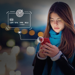 Woman Receiving Card Secure Alerts On Her Phone About His Debit Card