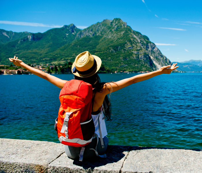 Image Of Woman Traveling Abroad
