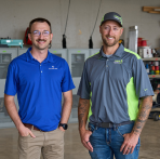 Image of Jacob Meyers an Ag/Commercial Banker at Northwest Bank in Spencer and customer Tyler Johnson, owner of Johnson Electric in Spencer Iowa