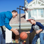Image of Father and Son Playing Basketball