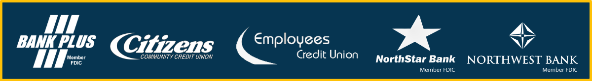 Image Of Estherville Fraud Event Logos Bank Plus, Citizens Community Credit Union, Employees Credit Union, NorthStar Bank, and Northwest Bank