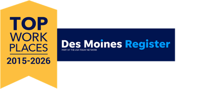 Des Moines Register Top Work Places ribbon