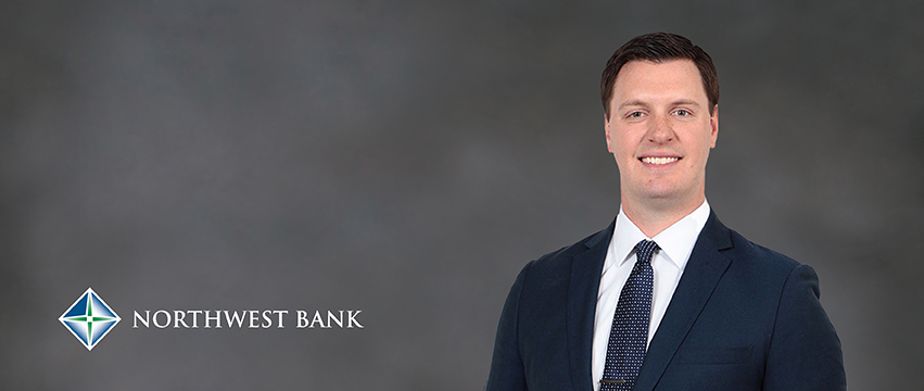 Northwest Bank logo and photo of Connor Imming
