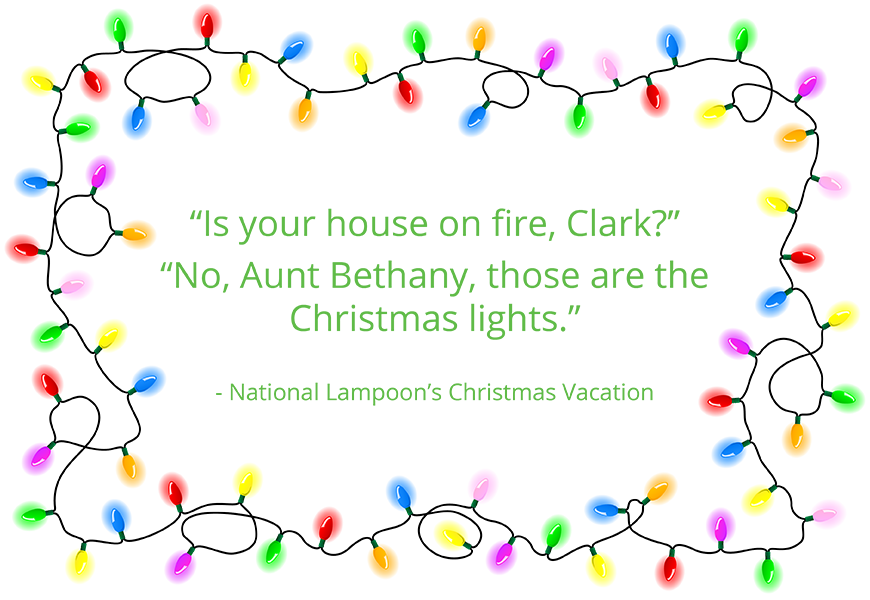 Is your house on fire clark? no aunt bethany, those are christmas lights