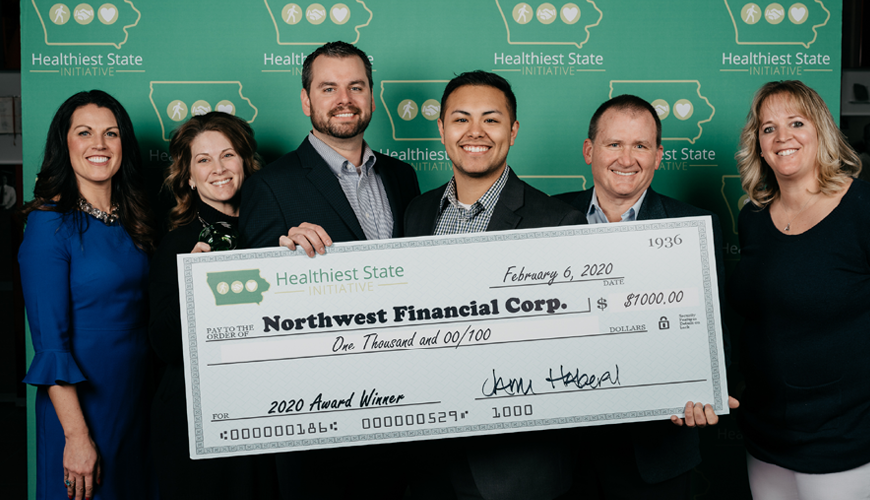 Image of northwest financial corp receiving an award.